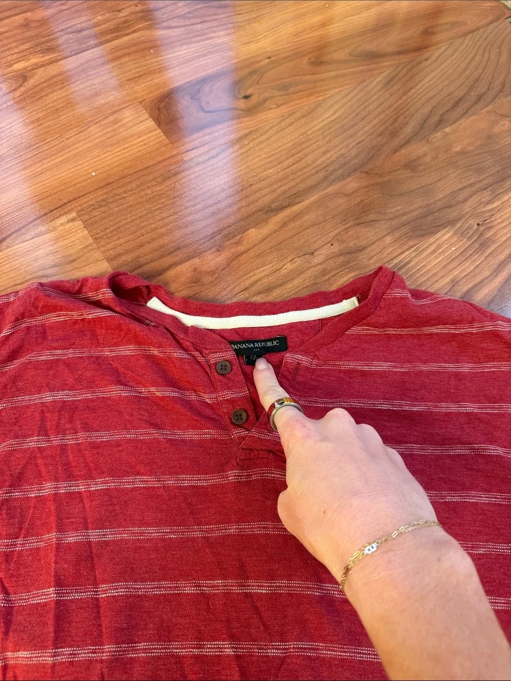 Banana Republic Red Striped Henley